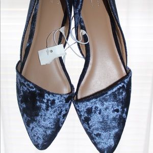 brand new velvet blue flats
